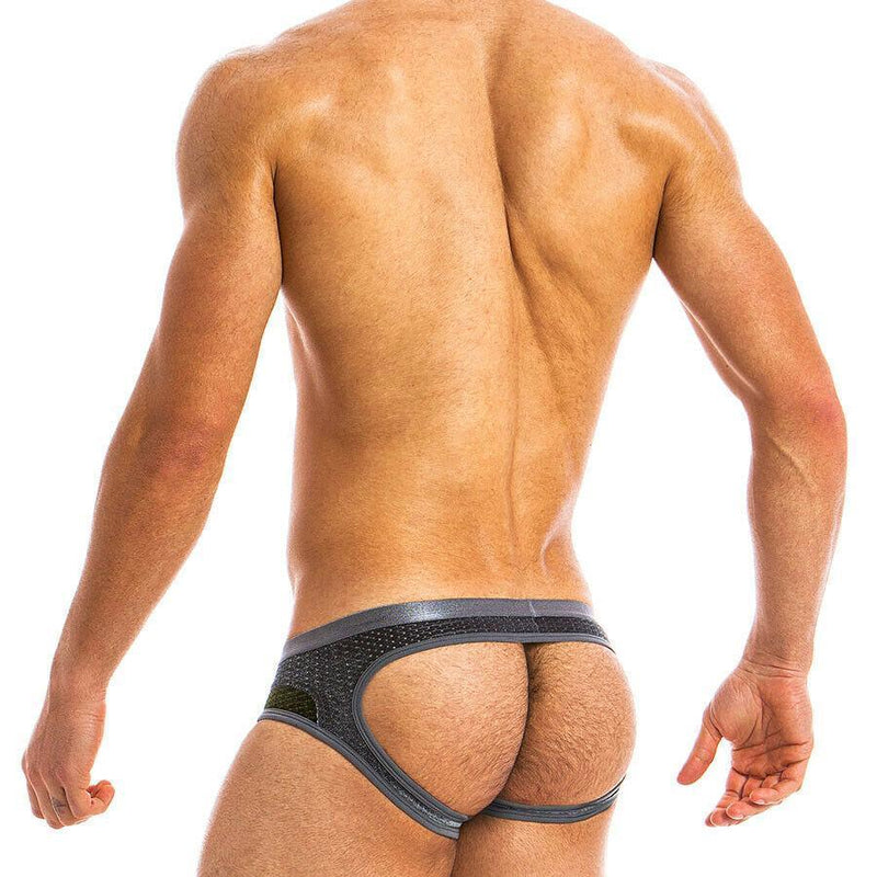 Modus Vivendi Jock Line BottomLess Velvet Jockstrap Khaki 17811 4 - SexyMenUnderwear.com