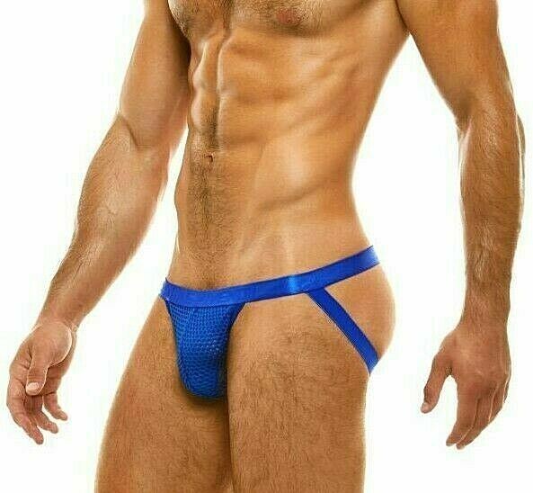 Modus Vivendi Jockstrap Fishnet Net Trap Jock Semi Transparent Blue 06111 49 - SexyMenUnderwear.com