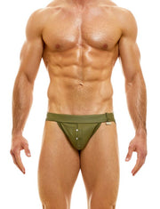 Modus Vivendi Jockstrap Leather Legacy Line Jock Fillam Pelle Khaki 11111 56 - SexyMenUnderwear.com