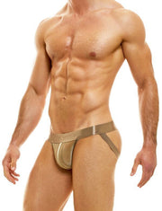 Modus Vivendi Jockstrap V.Fluid Sheer Elegant Jock Velvet-Feel Camel 10111 3A - SexyMenUnderwear.com