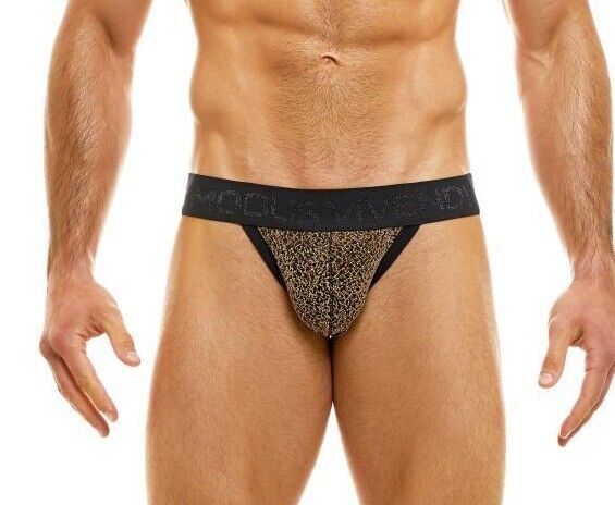 Modus Vivendi King Cheetah Jockstrap Jaquard Metalic Yarns Rose Gold 13113 - SexyMenUnderwear.com