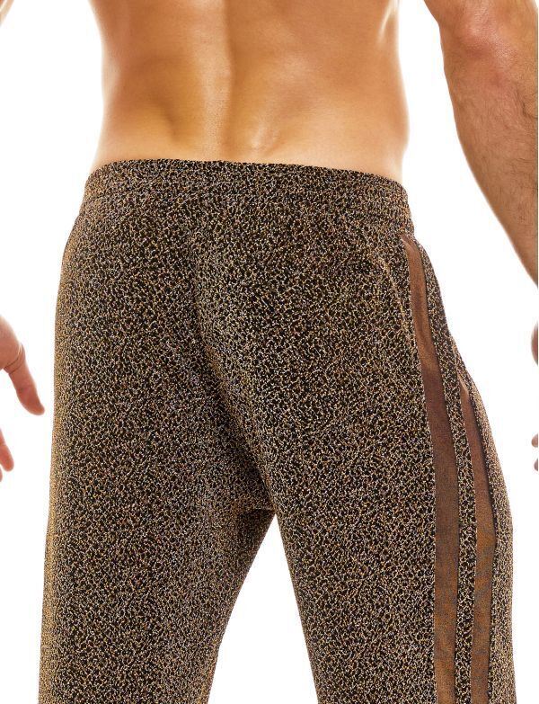 MODUS VIVENDI King Cheetah Pants Gray Jacquard Metallic Legging Rose Gold 13161 - SexyMenUnderwear.com