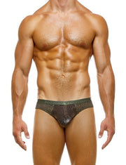 Modus Vivendi Knight Classic Brief Combo Snake & Lurex Yarns Khaki 05218 41 - SexyMenUnderwear.com