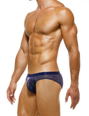 Modus Vivendi Knight Combo Classic Brief Snake & Lurex Yarns Blue 05218 41 - SexyMenUnderwear.com