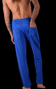 Modus Vivendi Legging Diagonal Poly Tricot Pants Adjustable Cords Blue 10352 - SexyMenUnderwear.com
