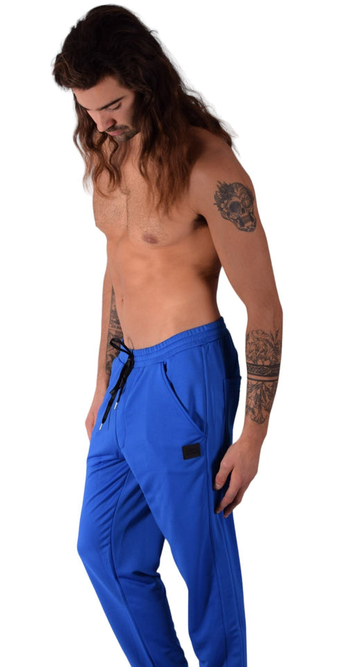 Modus Vivendi Legging Diagonal Poly Tricot Pants Adjustable Cords Blue 10352 - SexyMenUnderwear.com