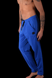 Modus Vivendi Legging Diagonal Poly Tricot Pants Adjustable Cords Blue 10352 - SexyMenUnderwear.com