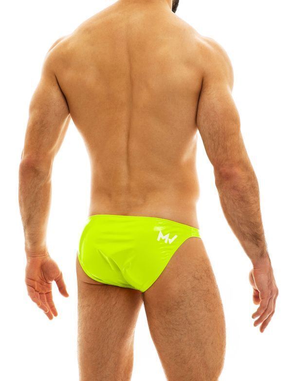 Modus Vivendi Low-Cut Briefs Viral Vinyl Tight Fit Brief Neon Yellow 08013 - SexyMenUnderwear.com