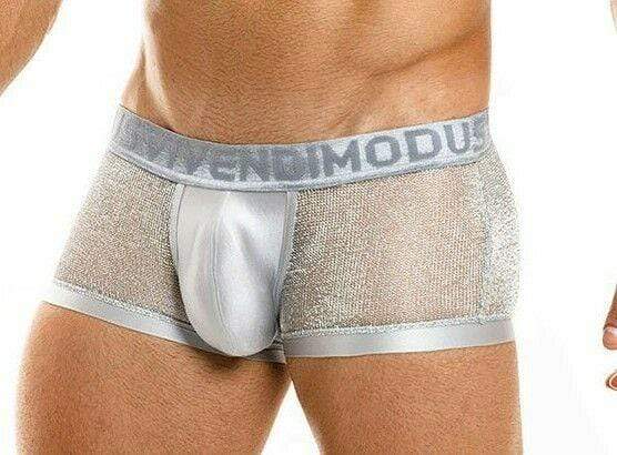 Modus Vivendi Luxury Boxer Armor Metallic Yarns Silver 01021 54 - SexyMenUnderwear.com