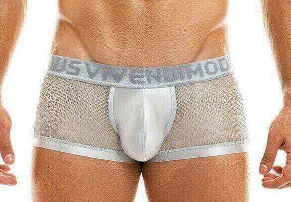 Modus Vivendi Luxury Boxer Armor Metallic Yarns Silver 01021 54 - SexyMenUnderwear.com