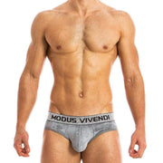 Modus Vivendi Modus Vivendi Brief X-Lux Herren Slip High Quality Velvet Grey 19814 67