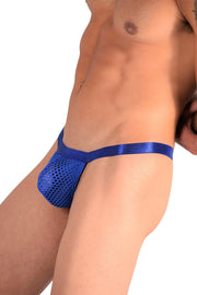 Modus Vivendi Net Trap Thong Perforated Semi-Transparent Blue 06114 49 - SexyMenUnderwear.com