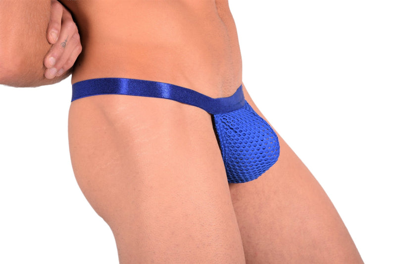 Modus Vivendi Net Trap Thong Perforated Semi-Transparent Blue 06114 49 - SexyMenUnderwear.com