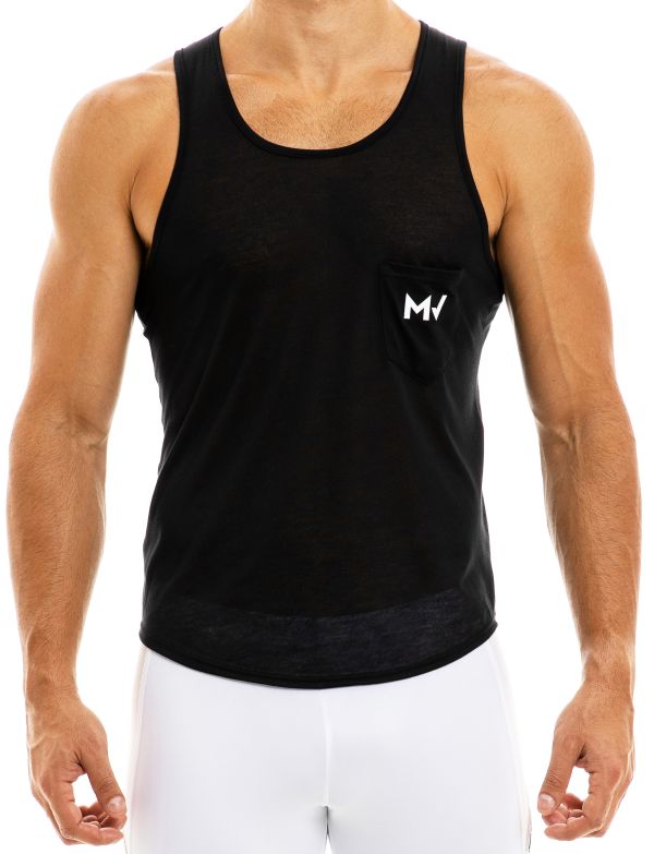 Modus Vivendi Peace TankTop Ultra-Light Semitransparent Tank Top Black 04031 45 - SexyMenUnderwear.com