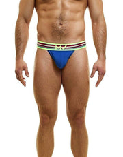 Modus Vivendi Peace Thong Low-Rise Eco Ribbed Cotton Thongs Blue 04015 74 - SexyMenUnderwear.com