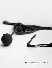 Modus Vivendi Pleasure Thong Roomy Pouch Mat Rubber Thong Khaki 22222 - SexyMenUnderwear.com