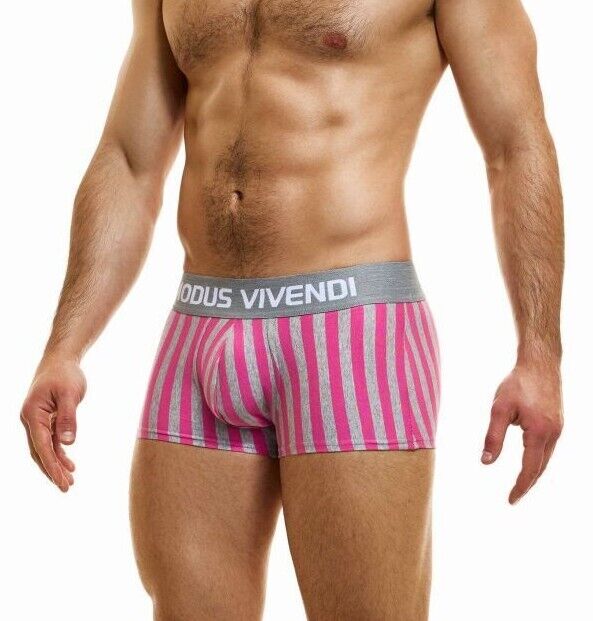 Modus Vivendi Retro Boxer Exclusive Eco-friendly Cotton Fushia Striped 24223 40 - SexyMenUnderwear.com