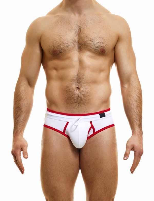 Modus Vivendi Retro Fly Brief Internal Drawstring V-Front Eco Briefs White 14318 - SexyMenUnderwear.com