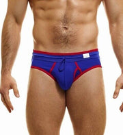 Modus Vivendi Retro Fly V-Front Briefs with Internal Drawstring Blue 14318 - SexyMenUnderwear.com