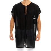 Modus Vivendi Semi-Transparent Loungewear T-Shirt Peace Kaftan Black 04051 45 - SexyMenUnderwear.com