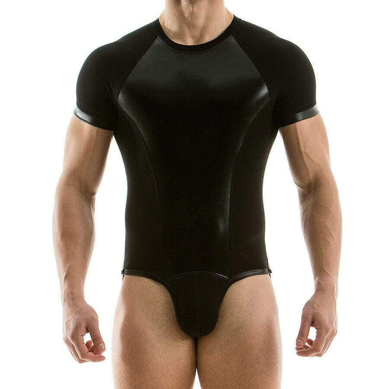 Modus Vivendi Shirt Latex-Look T-Shirt Singlet BodySuit 11282 11 - SexyMenUnderwear.com