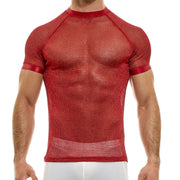 Modus Vivendi Shirt Luxury Metallic Yarns Knit T-Shirt Armor Red 01041 53 - SexyMenUnderwear.com