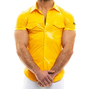 MODUS VIVENDI Shirts Viral Vinyl Muscle Fit Yellow Shirt 08041 50 - SexyMenUnderwear.com