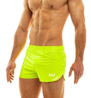 Modus Vivendi Short Viral Vinyl Glossy Shiny Shorts Yellow Neon 08061 30 - SexyMenUnderwear.com