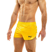 Modus Vivendi Shorts VIRAL VINYL Glossy & Shiny Short Lavish Yellow 08061 - SexyMenUnderwear.com