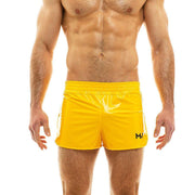 Modus Vivendi Shorts VIRAL VINYL Glossy & Shiny Short Lavish Yellow 08061 - SexyMenUnderwear.com
