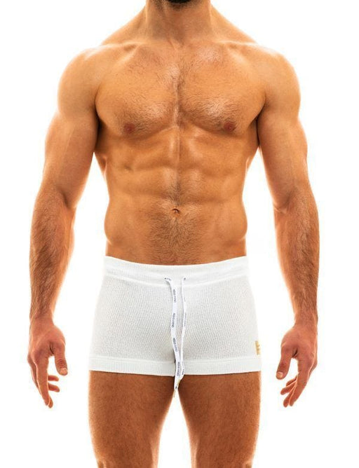 Modus Vivendi Smooth Knit Short Off White With Narrow Drawstrings 09022 36 - SexyMenUnderwear.com