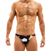 Modus Vivendi Swim-Brief Camouflage Low Cut Swimwear Camo Print Black AS2012 18A - SexyMenUnderwear.com