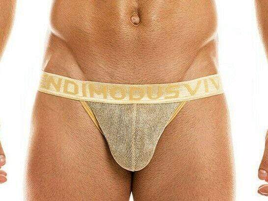 Modus Vivendi Tanga Brief Armor Metallic Look Gold 01012 63 - SexyMenUnderwear.com
