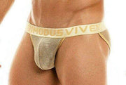 Modus Vivendi Tanga Brief Armor Metallic Look Gold 01012 63 - SexyMenUnderwear.com
