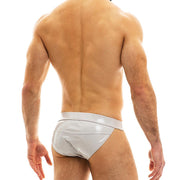 Modus Vivendi Tanga Brief Viral Vinyl Glossy Shiny Lavish Taupe Gray 08012 52 - SexyMenUnderwear.com