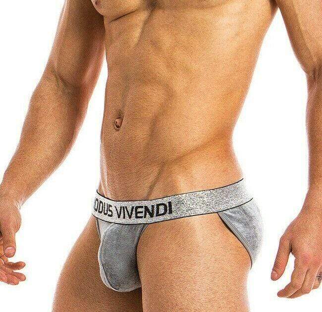 Modus Vivendi Tanga-Brief X-LUX Velvet Combo Briefs Grey 19813 47 - SexyMenUnderwear.com