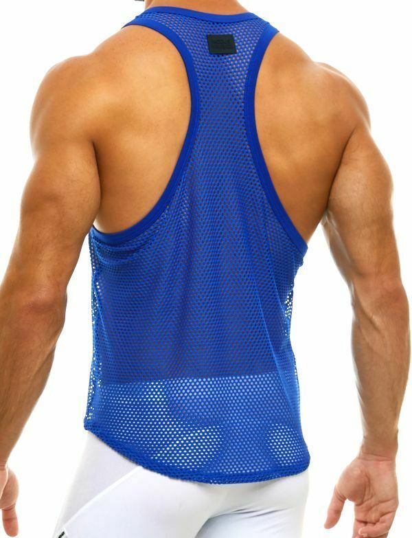 Modus Vivendi Tank Net Trap Fishnet Tanktop Transparent Blue 06131 71 - SexyMenUnderwear.com