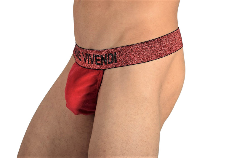 Modus Vivendi Thong Exclusive Soft Velvet T-String Red 22216 21B - SexyMenUnderwear.com