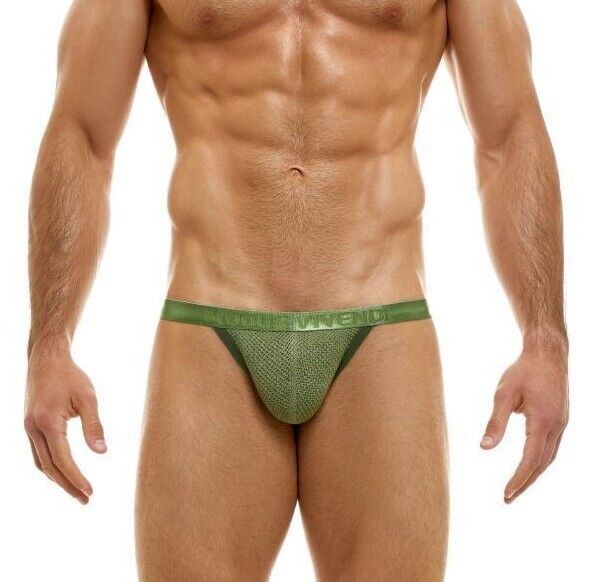 Modus Vivendi Unexpected Tanga-Brief Knitted Shiny Khaki Green 12115 58 - SexyMenUnderwear.com