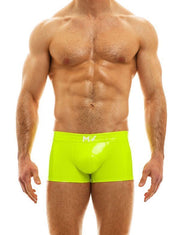 MODUS VIVENDI Viral Vinyl Boxer Fashion Glossy & Shiny Neon Yellow 08021 - SexyMenUnderwear.com