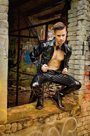 MR. RIEGILLIO PVC Bow Tie Shiny Black 2 - SexyMenUnderwear.com