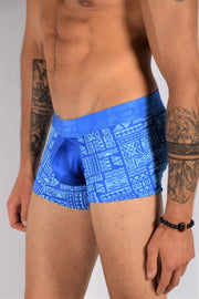 Otzi Boxer Trunk Aztec Print Fashion Underwear Blue OTG019 MX2 - SexyMenUnderwear.com