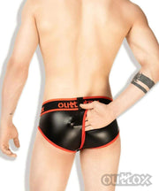 Outtox By Maskulo Brief Wrapped Briefs Leather Look Red BR141-10 6 - SexyMenUnderwear.com
