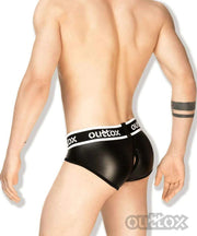 Outtox By Maskulo Brief Wrapped Rear Briefs Leather-Look Black BR141-90 6 - SexyMenUnderwear.com