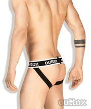 Outtox By Maskulo Jock Provocative Jockstrap Leather Look Black JS140-90 9 - SexyMenUnderwear.com