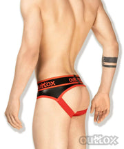 Outtox By Maskulo Jockstrap Combo Leather-Look Jock Red BR140-10 11 - SexyMenUnderwear.com