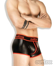 Outtox By Maskulo Open Back-Rear Boxer Trunks Red TR140-10 7 - SexyMenUnderwear.com