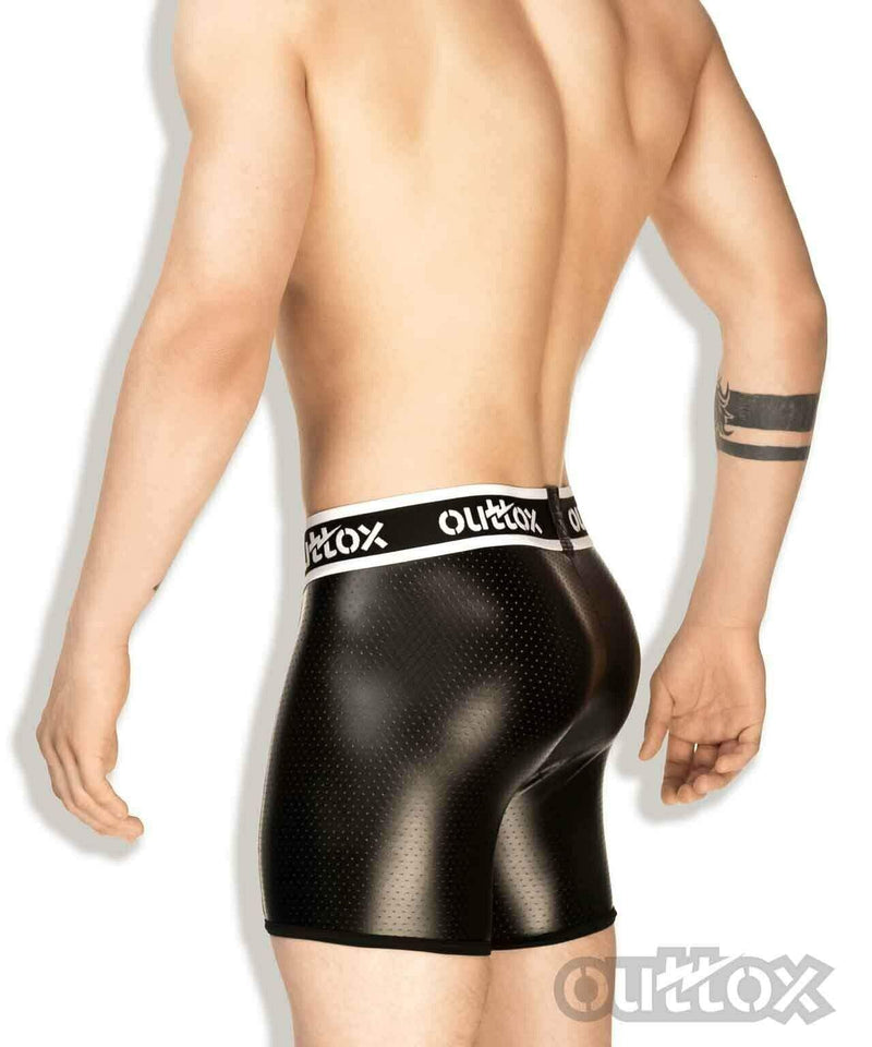 Outtox By Maskulo Shorts Cycling Fetish Short Leather-Look Black SH142-90 8 - SexyMenUnderwear.com