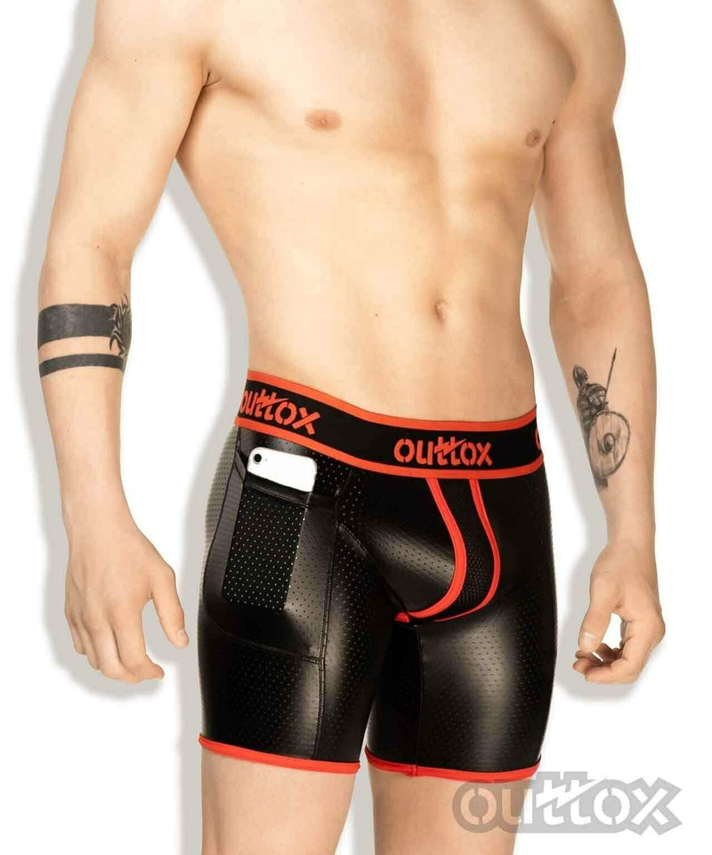 Outtox By Maskulo Shorts Regular Rear Cycling Fetish Short Red SH142-10 8 - SexyMenUnderwear.com
