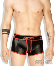 Outtox By Maskulo Shorts Trunk Leather-Look Fetish Boxer Short Red TR142-10 10 - SexyMenUnderwear.com